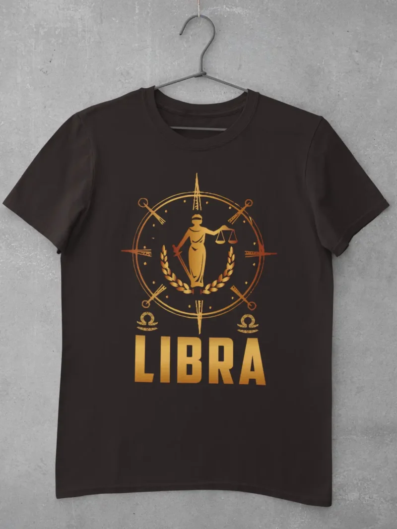 libra balance tee coffee brown