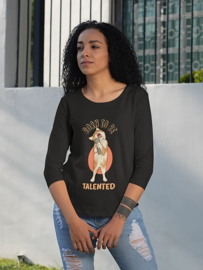 Born Talented 3/4th Sleeve Tee for Women