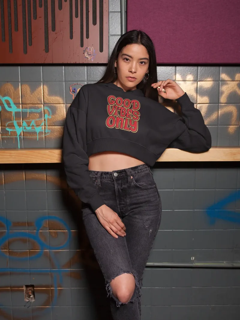 Good Vibes Only Crop Hoodie 2