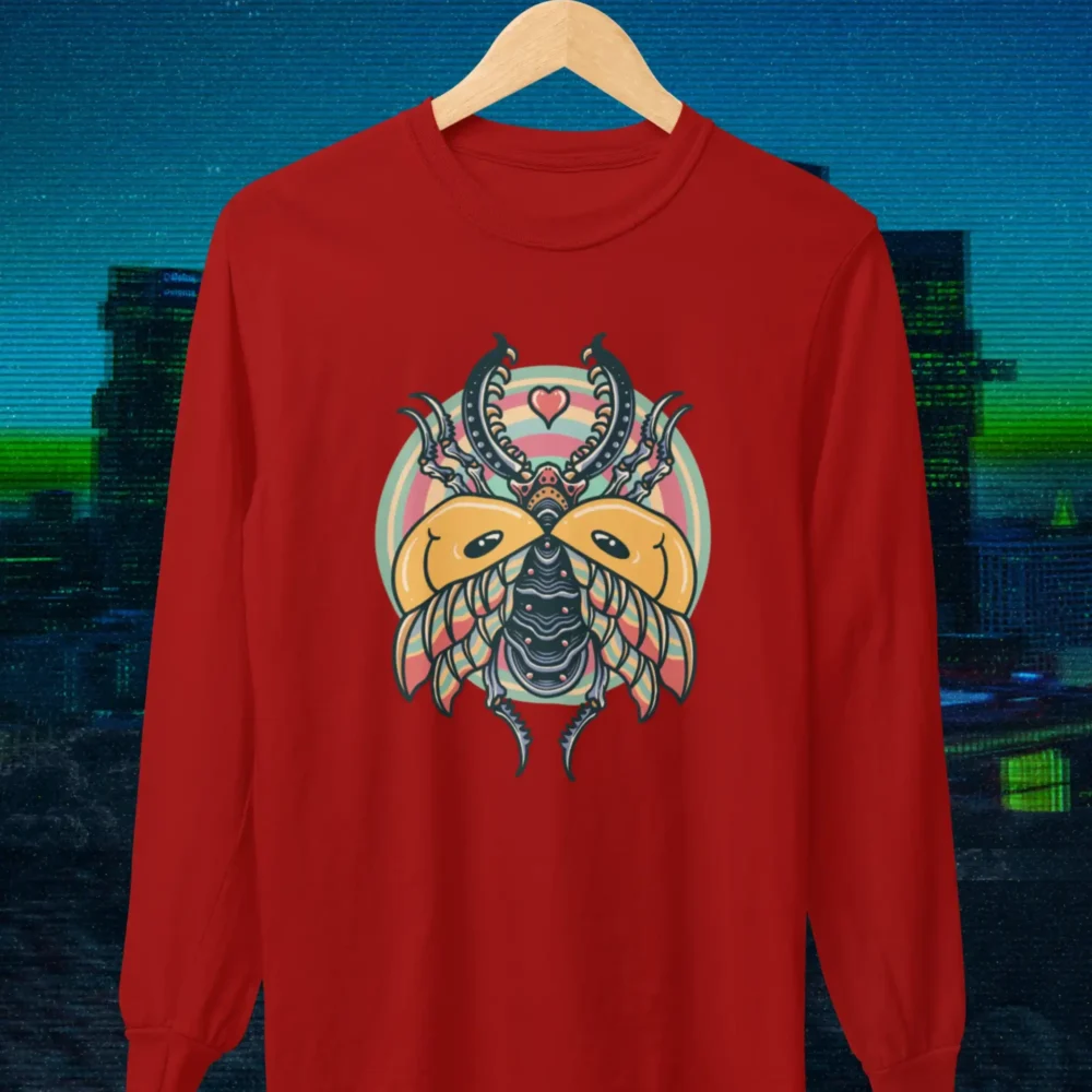 Mad4Street Trippy Beetle Full Sleeves Tee – Psychedelic streetwear with bold beetle graphics