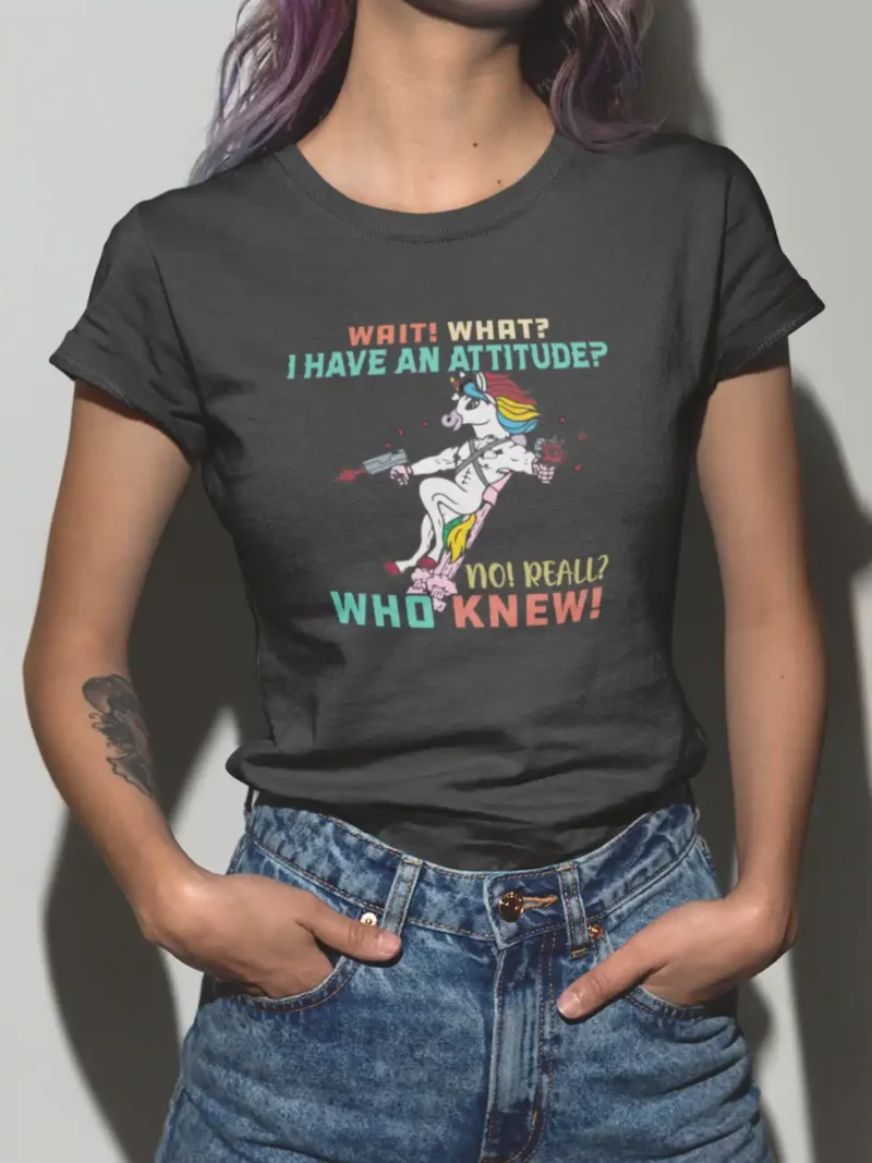 Sassy Unicorn Attitude Womens T Shirt 2