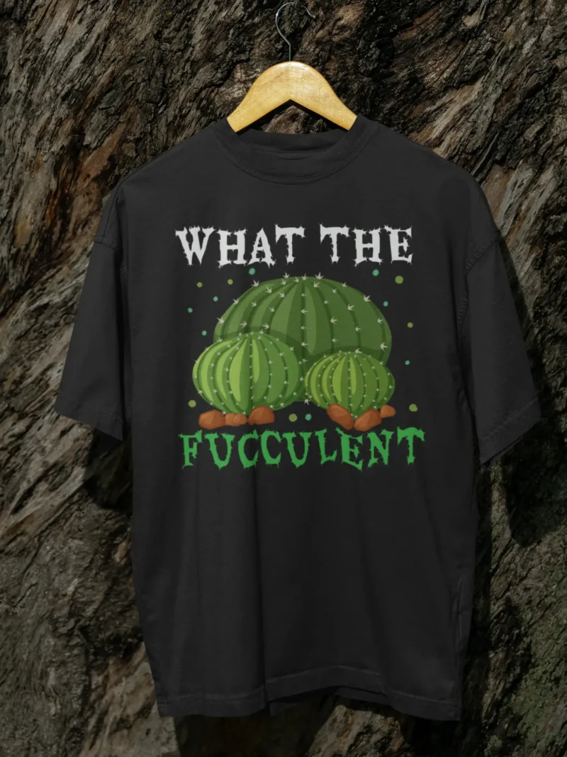 Mad4street What the Fucculent Terry Oversized Tee with cactus pun graphics