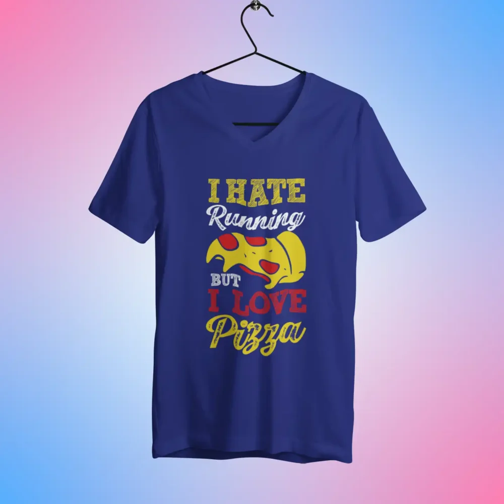 Pizza Over Cardio V Neck Tee – Funny Unisex T-Shirt