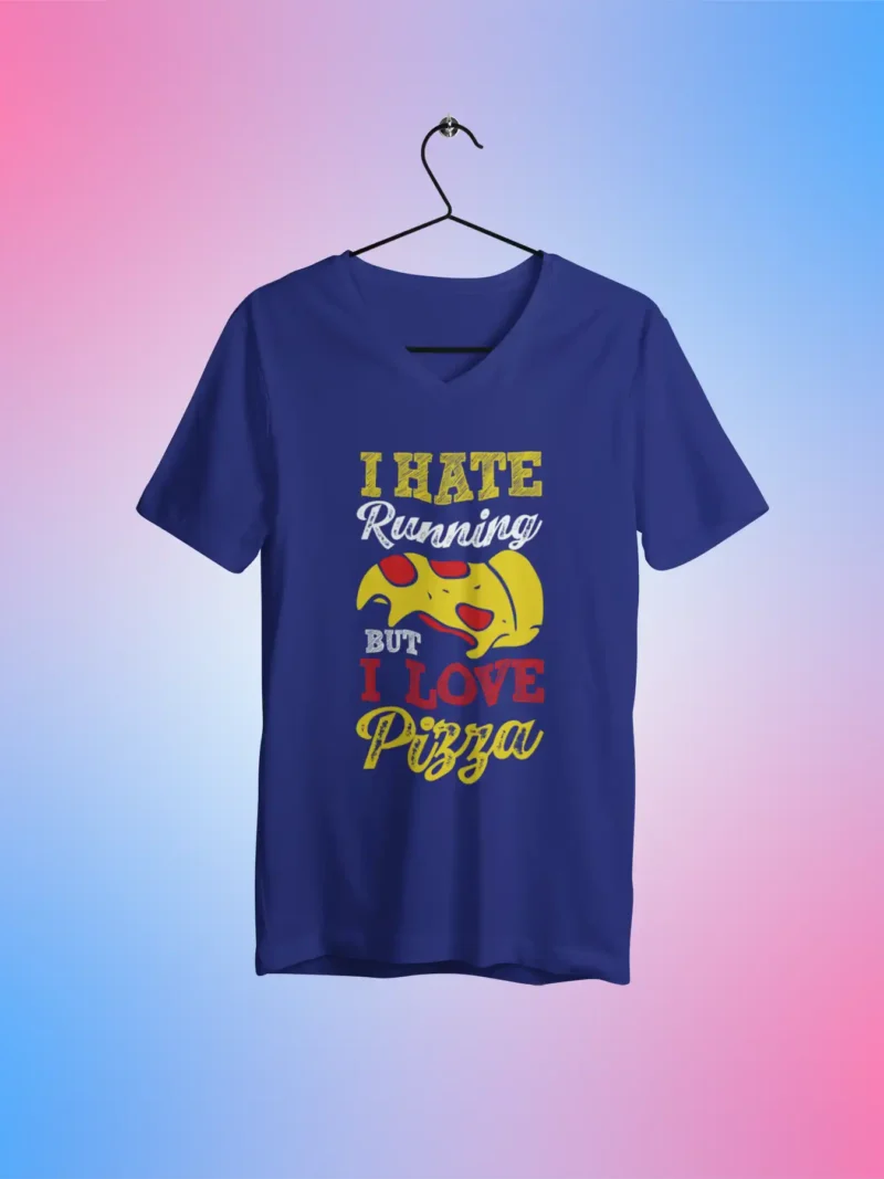 Pizza Over Cardio V Neck Tee – Funny Unisex T-Shirt