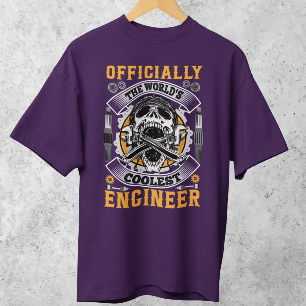 World’s Coolest Engineer Oversized Tee by mad4street - The Unfiltered Engineering Pride