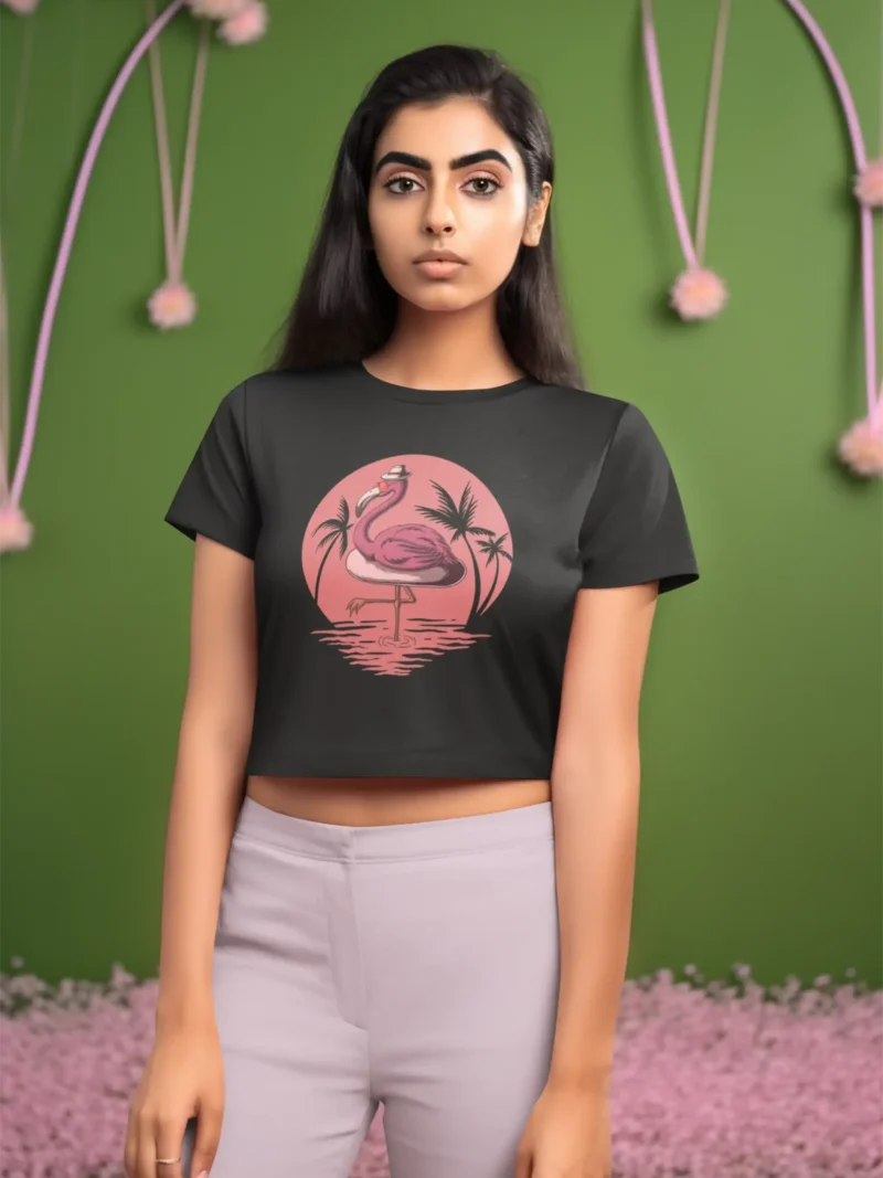 Flamingo Vibes Crop Top 2 scaled