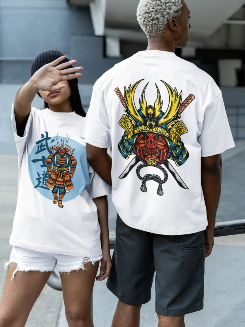 Mad4Street's Honor Steel Terry Oversized Tee. French Terry, bold samurai prints and streetwear energy.