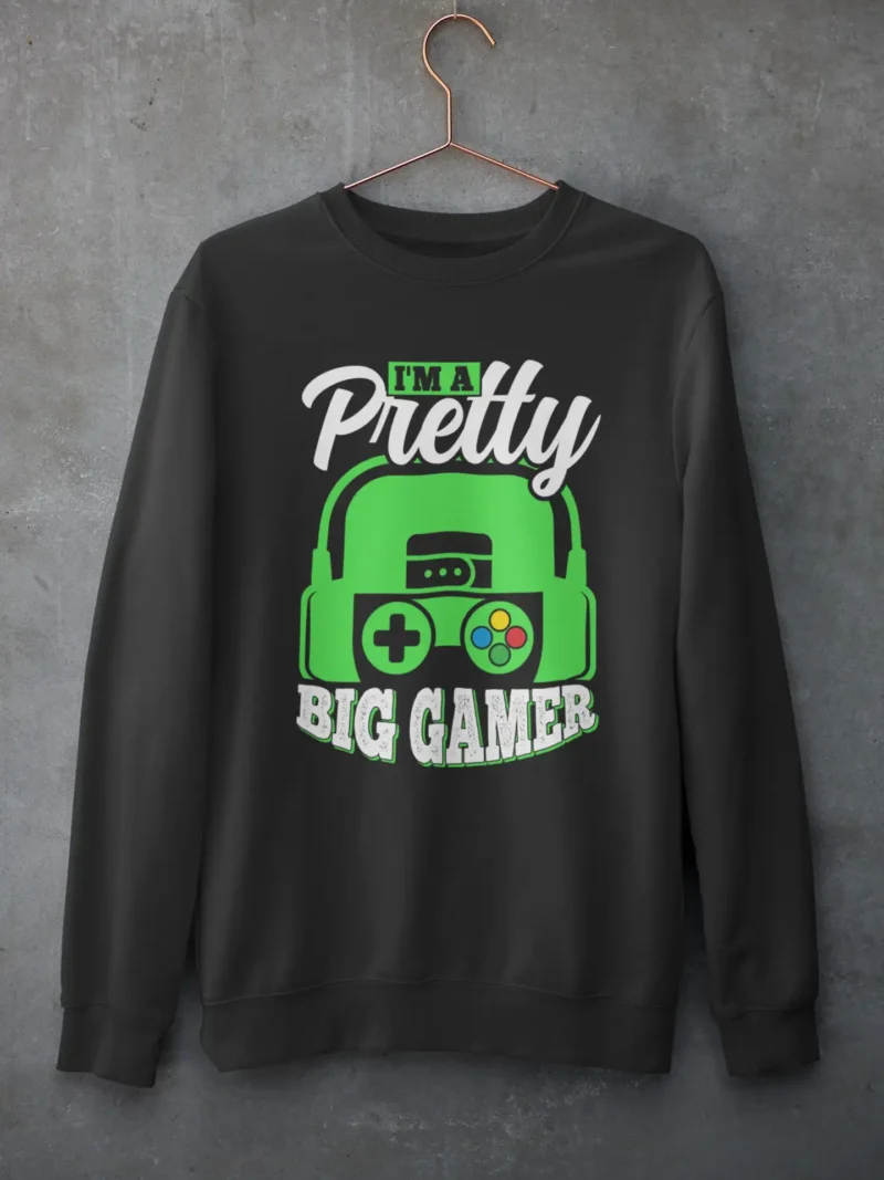 Pretty Big Gamer Oversized Sweatshirt by Mad4street – 400 GSM Unisex Drop Shoulder