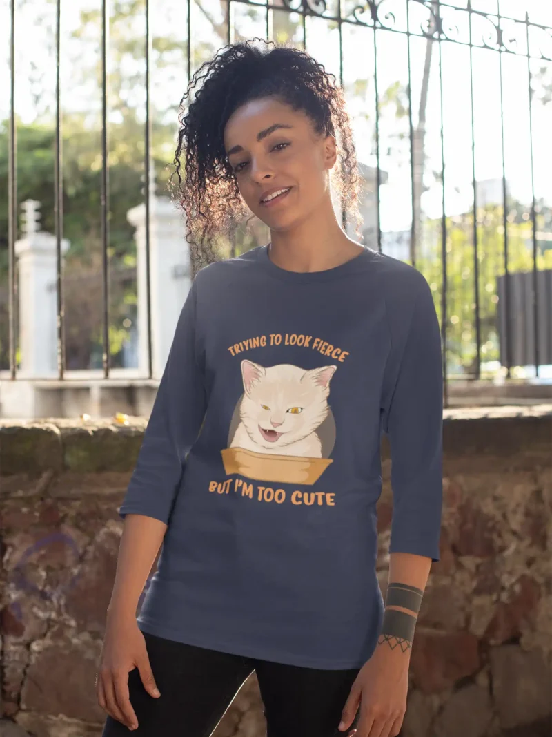 Too Cute to Be Fierce 3/4th Sleeve Tee By Mad4street