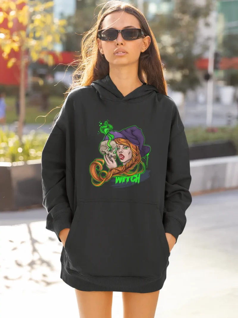 Mad4street Witch Spell Oversized Hoodie – Neon Witch Graphic Streetwear