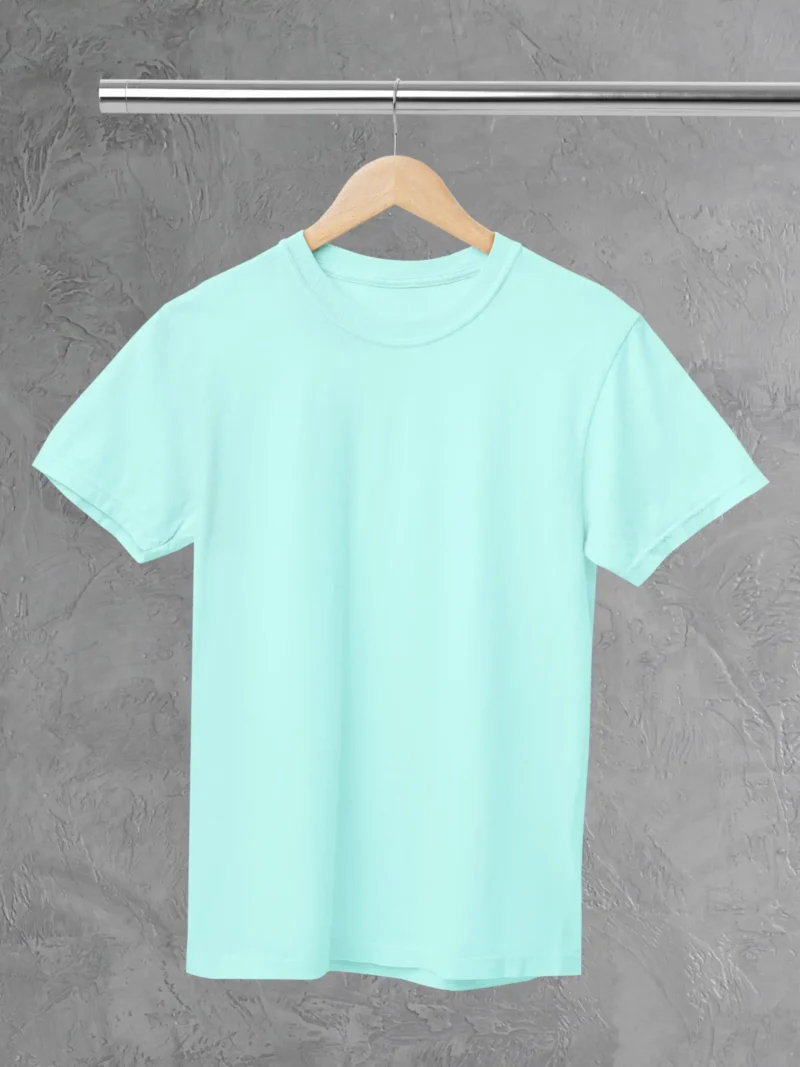 M4S Solids Mint Unisex Tee Placed on a hanger