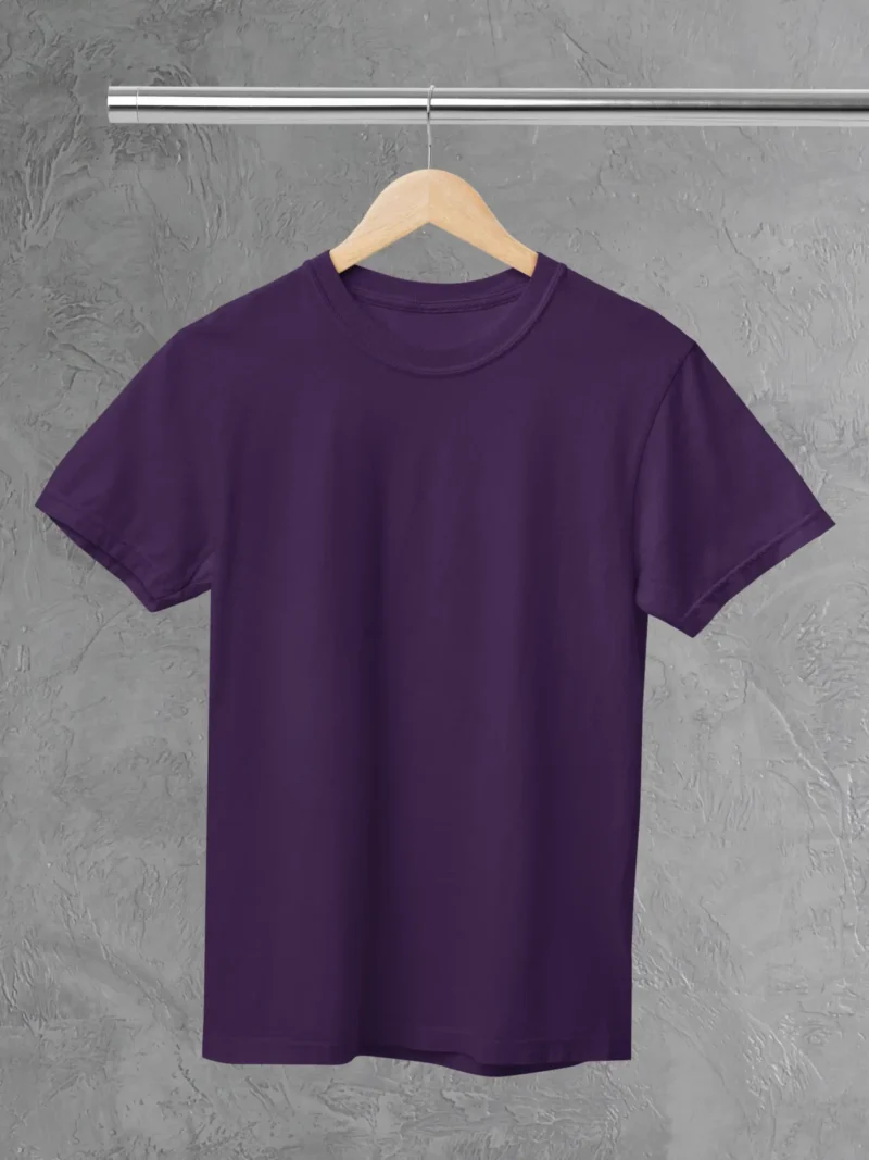 M4S Solids Purple Unisex Tee Placed on a hanger