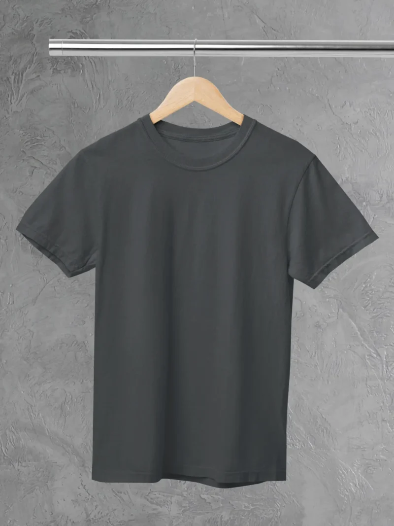 M4S Solids Steel Grey Unisex Tee Placed on a hanger