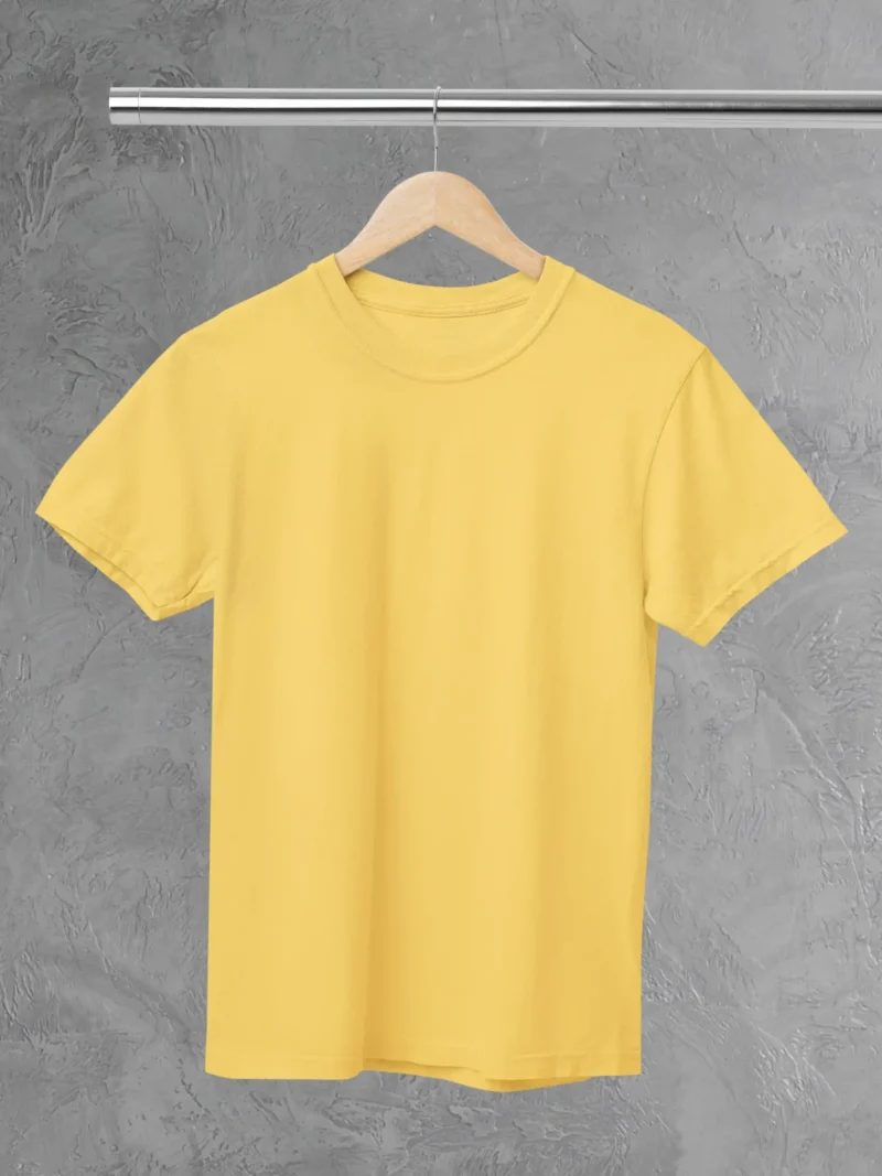 M4S Solids Yellow Unisex Tee Placed on a hanger
