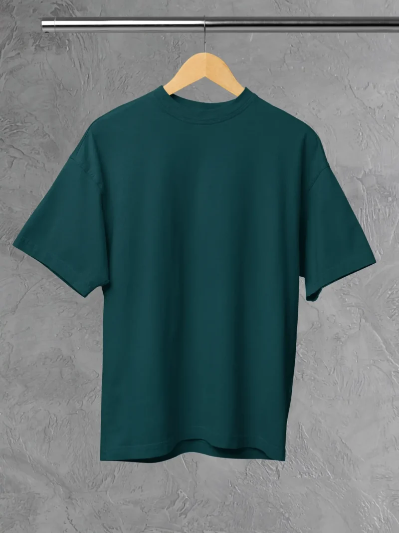 M4S Solids Oversized Petrol Blue Unisex Tee Placed on a hanger
