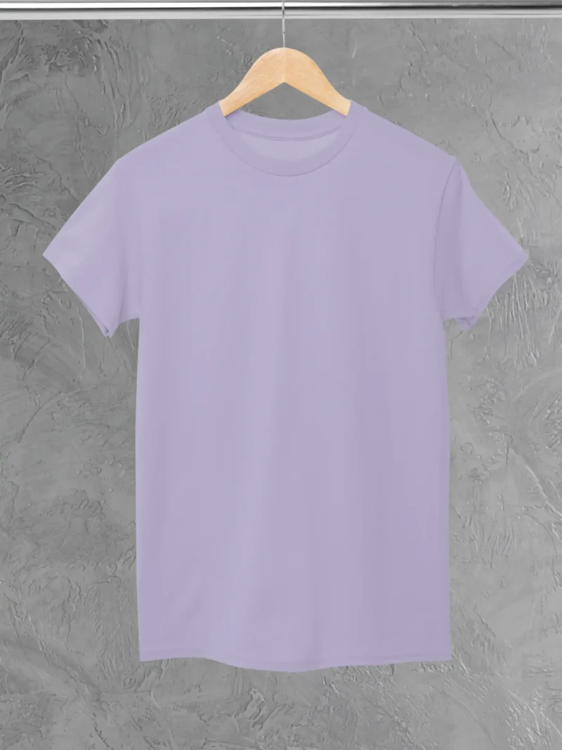 M4S Solids Stretch Lavender Unisex Tee Placed on a hanger