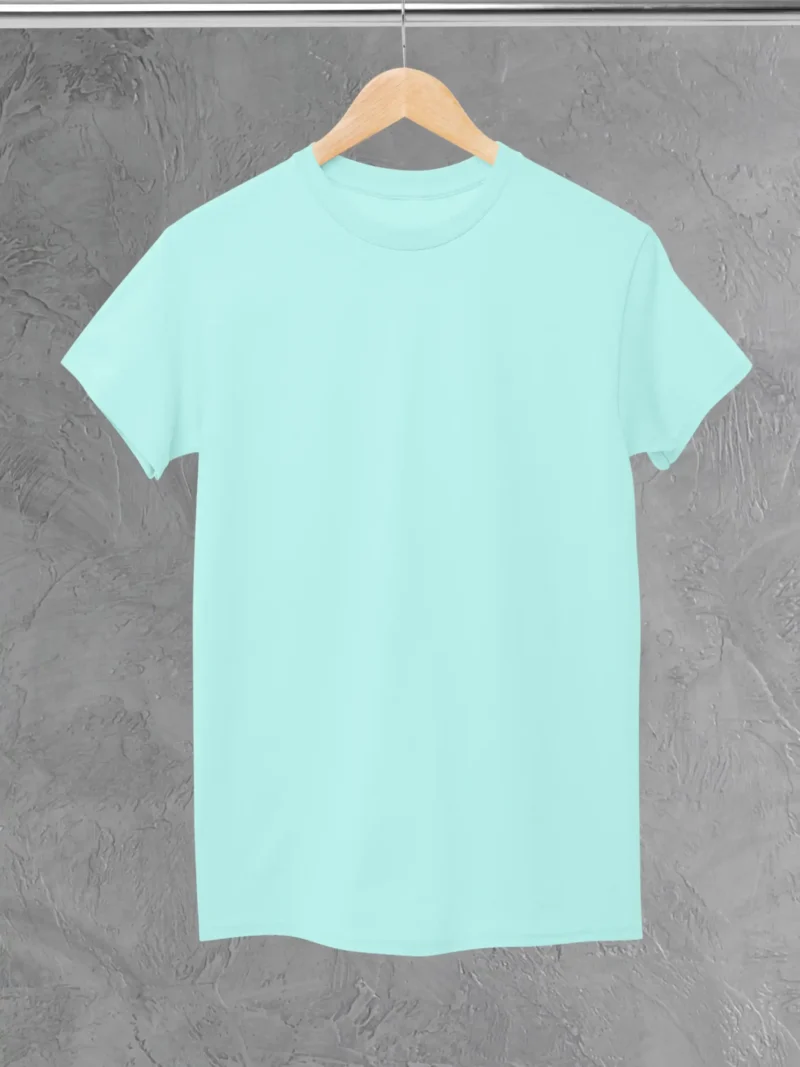 M4S Solids Stretch Mint Unisex Tee Placed on a hanger