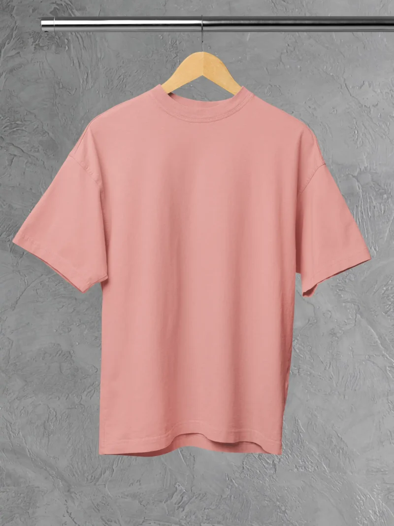 M4S Solids Terry Oversized Flamingo Unisex Tee Placed on a hanger