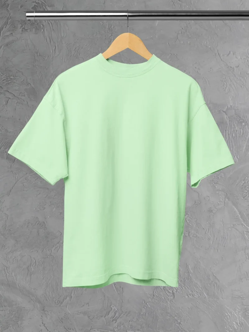 M4S Solids Terry Oversized Jade Unisex Tee Placed on a hanger