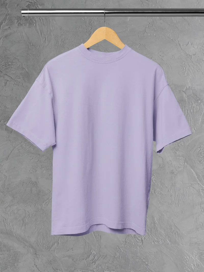 M4S Solids Terry Oversized Lavender Unisex Tee Placed on a hanger