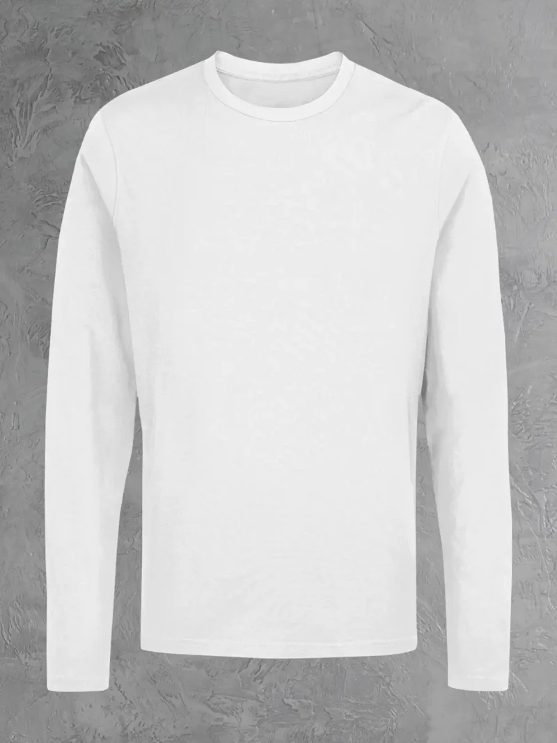 Ghosted Photo of M4S Solids White Unisex Full Sleeve Tee