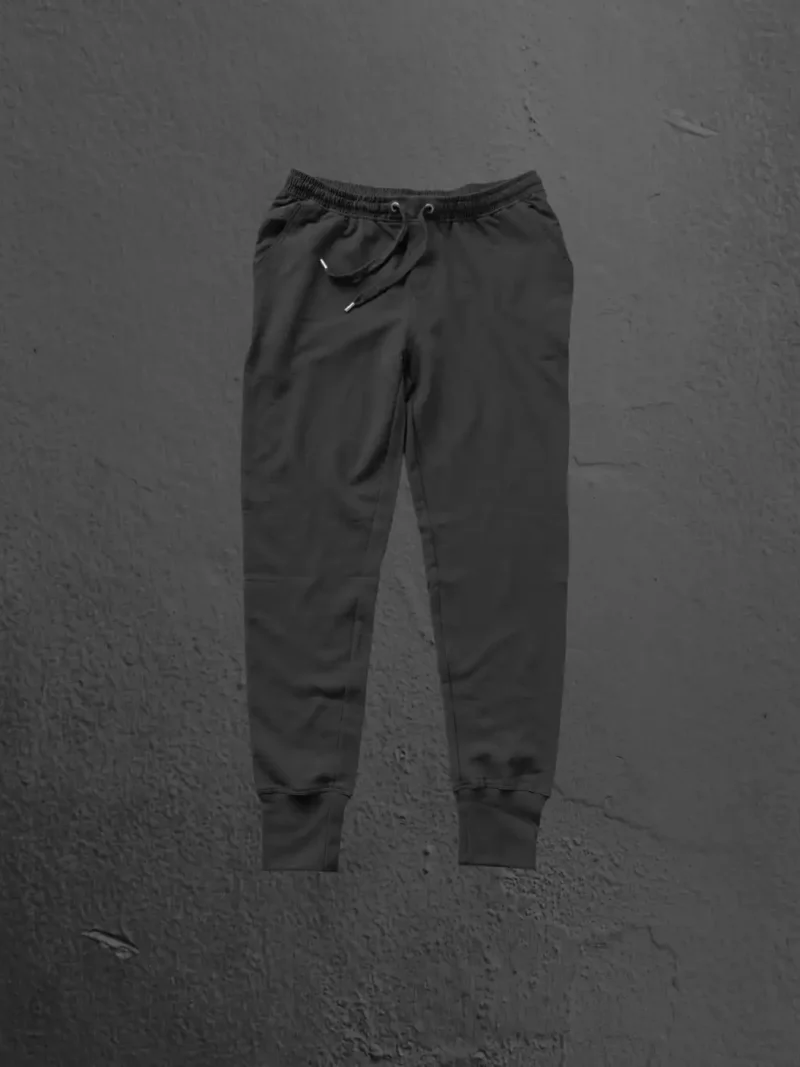 Flat Lay of M4S Solids Black Unisex Joggers