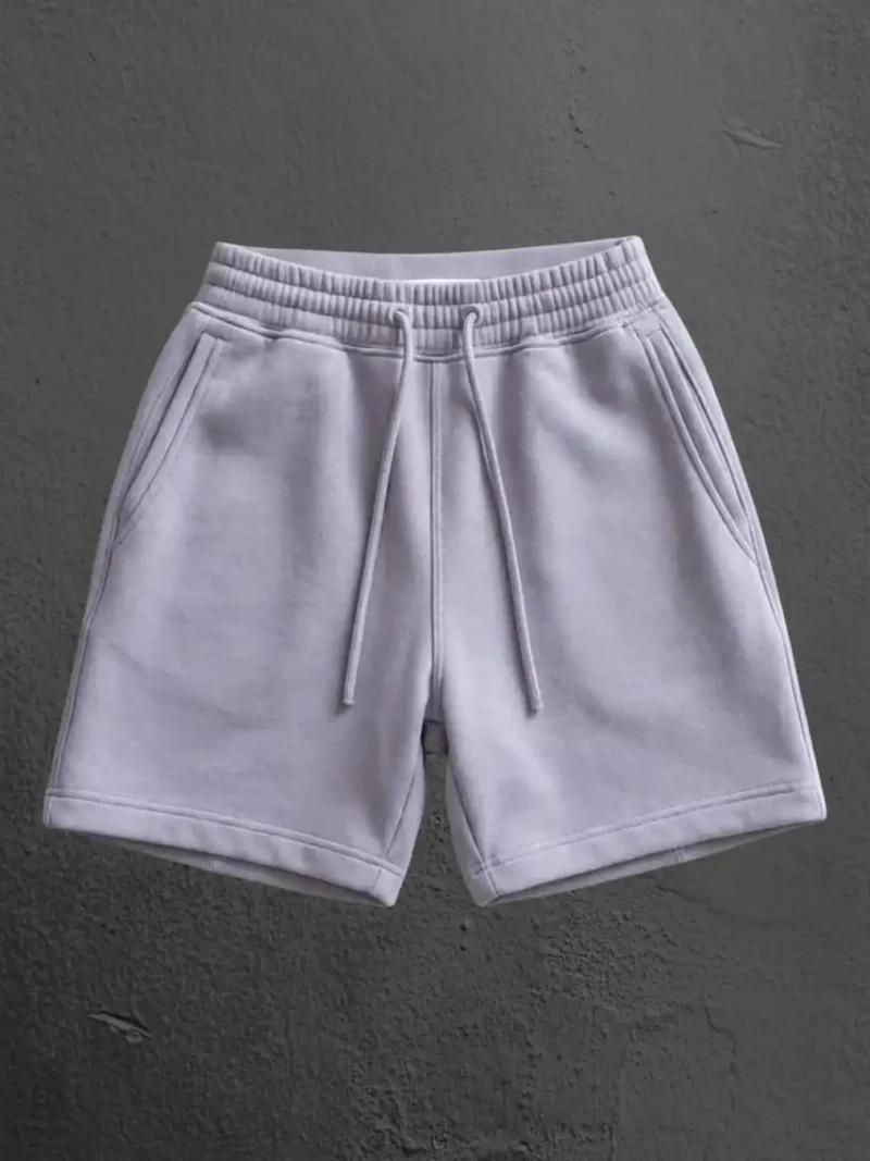 Flat Lay of M4S Solids Lavender Unisex Terry Shorts