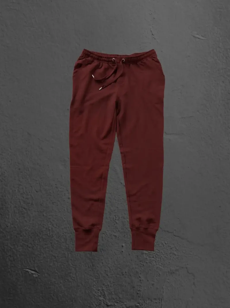 Flat Lay of M4S Solids Maroon Unisex Joggers