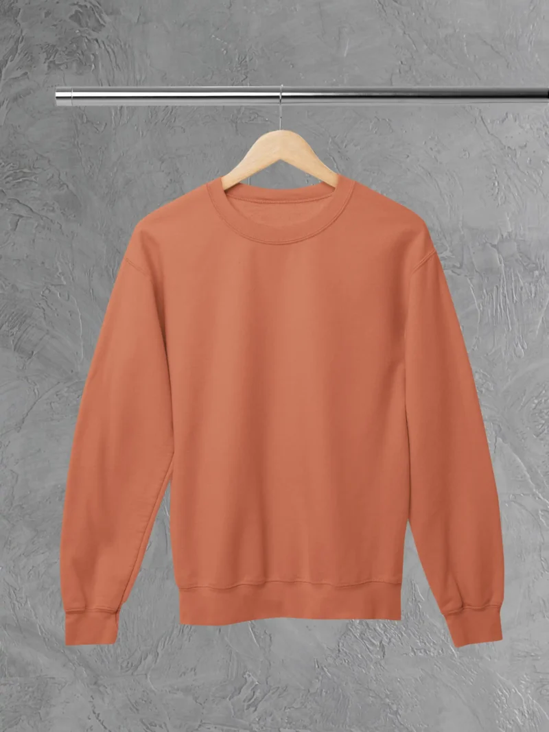 M4S Solids Coral Unisex Sweatshirt placed on a hanger