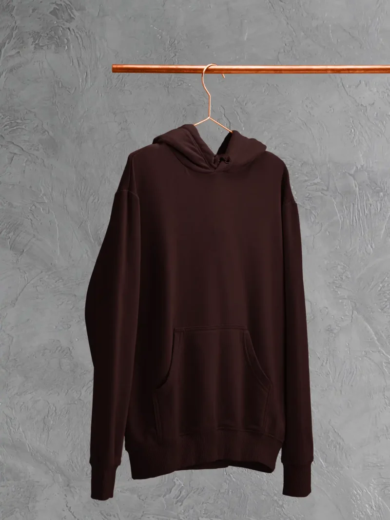 M4S Solids Maroon Unisex Oversized Hoodie placed on a hanger