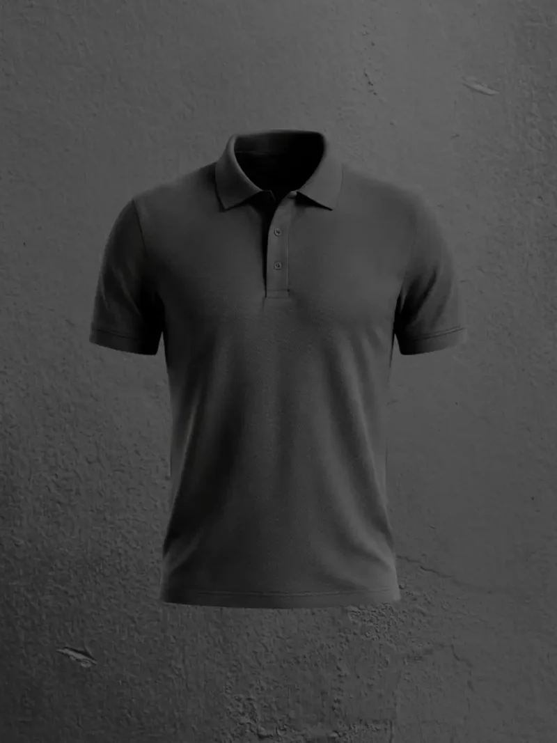 Flat Lay of M4S Solids Black Unisex Polo