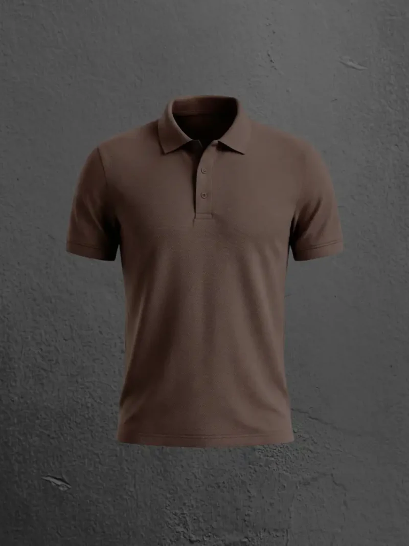 Flat Lay of M4S Solids Coffee Brown Unisex Polo