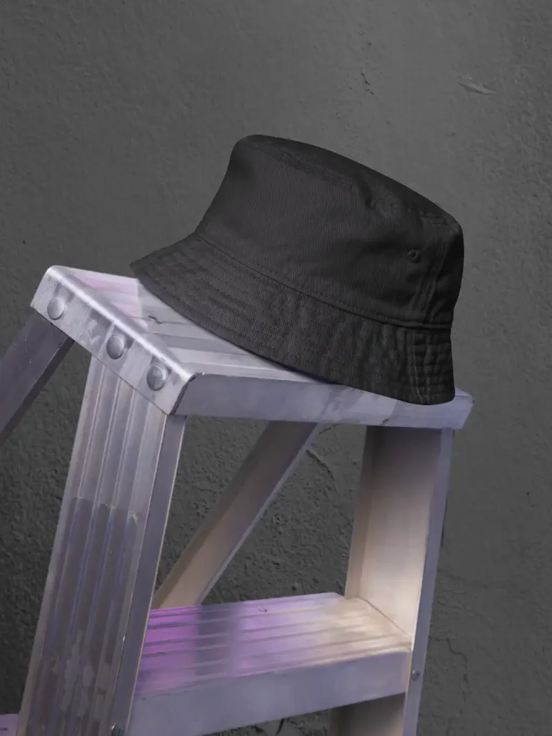 Front profile of M4S Solids Black Classic Bucket Hat