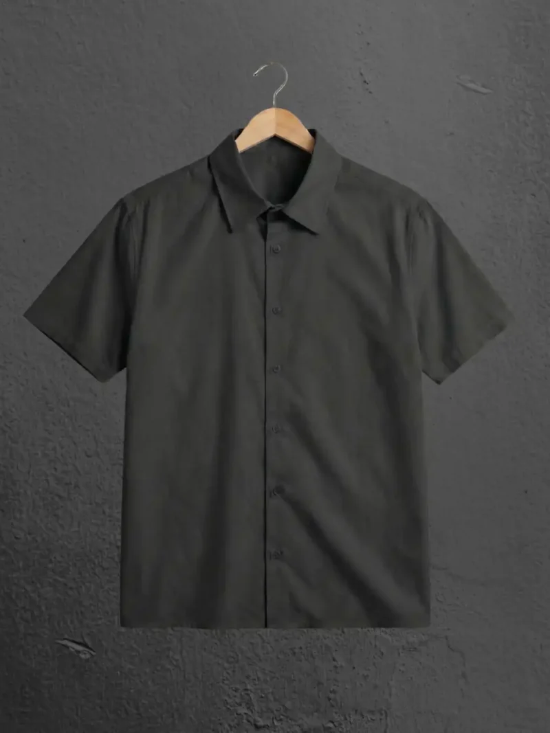 M4S Solids Black Unisex Oversized Shirt on a hanger