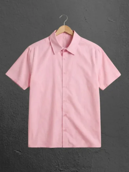 M4S Solids Light Pink Unisex Oversized Shirt on a hanger