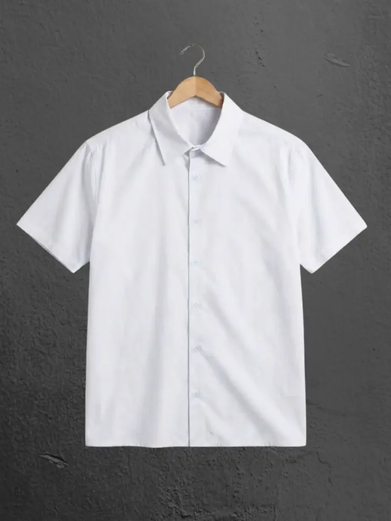 M4S Solids White Unisex Oversized Shirt on a hanger