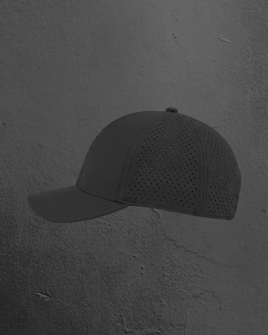 Side profile of M4S Solids Black Unisex Sports Cap Side profile of M4S Solids Black Unisex Sports Cap