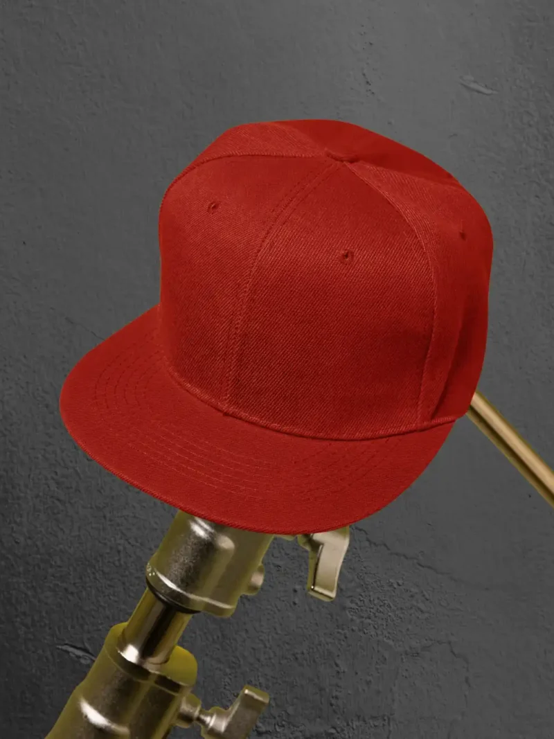 Side profile of M4S Solids Red Classic Snapback Cap