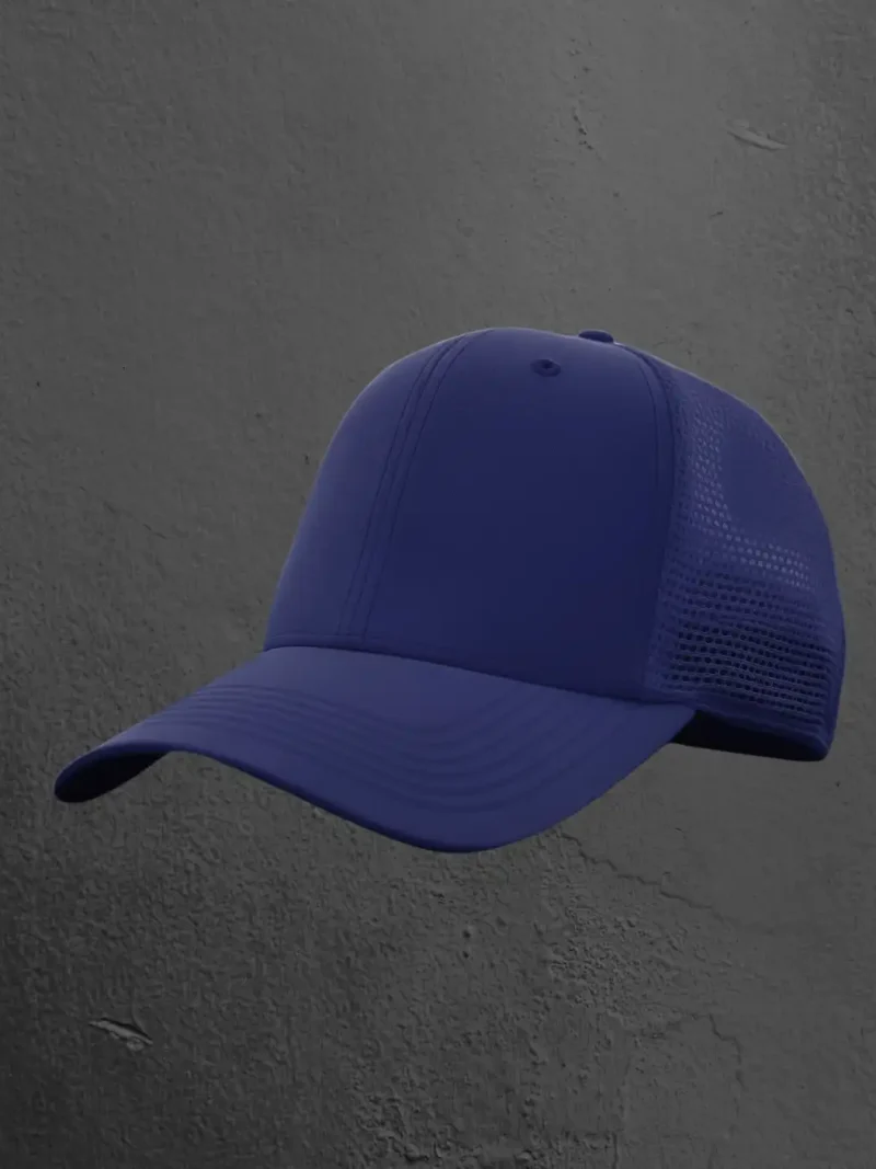 Side profile of M4S Solids Royal Blue Unisex Classic Trucker Cap