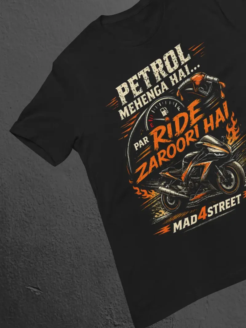 Flat Lay of Ride Zaroori Hai Black Classic Tee