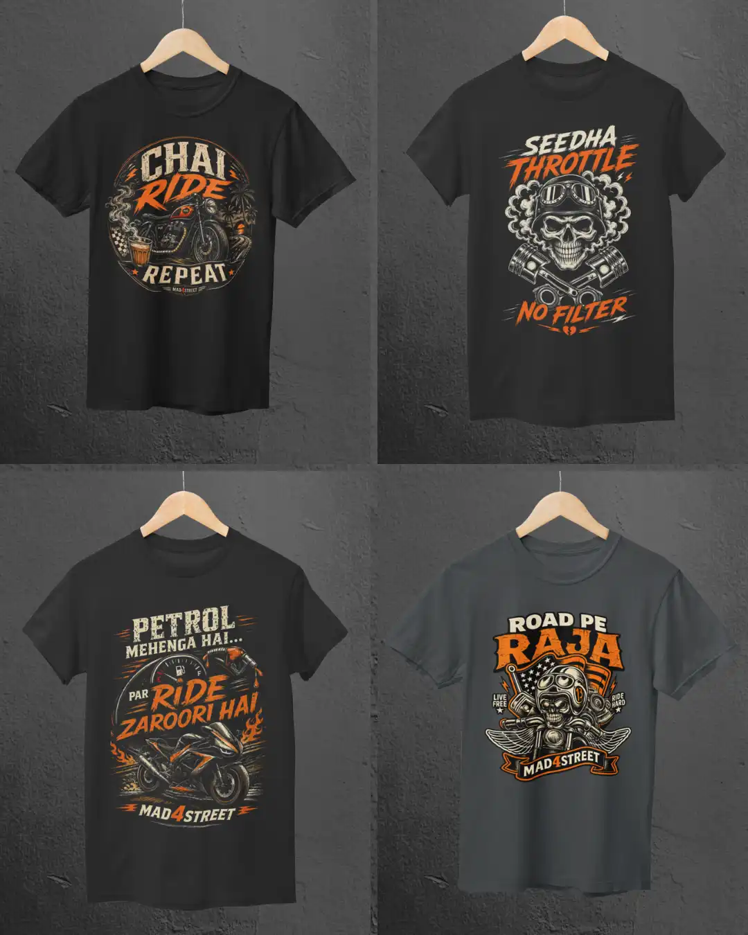 M4S Full Throttle Combo tees on hanger M4S Full Throttle Combo tees on hanger