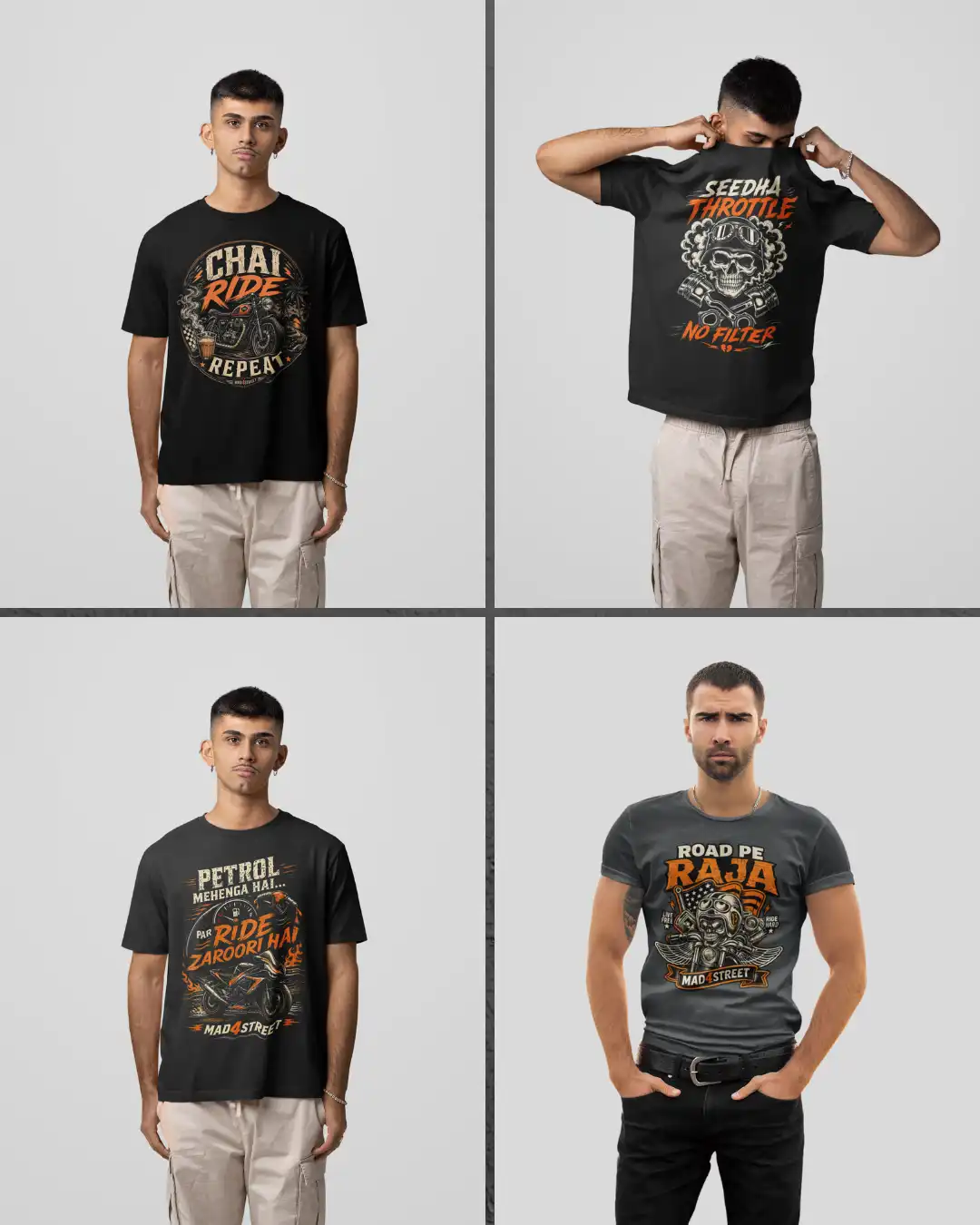 Models wearing M4S Full Throttle Combo tees Models wearing M4S Full Throttle Combo tees