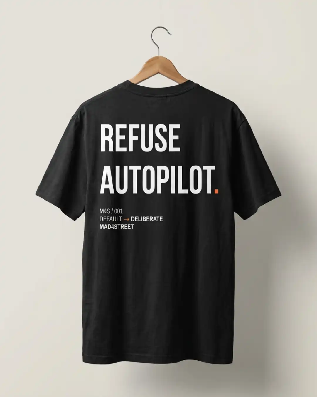 Refuse Autopilot Heavyweight Oversized Tee – Back Back view of the black Refuse Autopilot Heavyweight Oversized Tee showing the Refuse Autopilot graphic