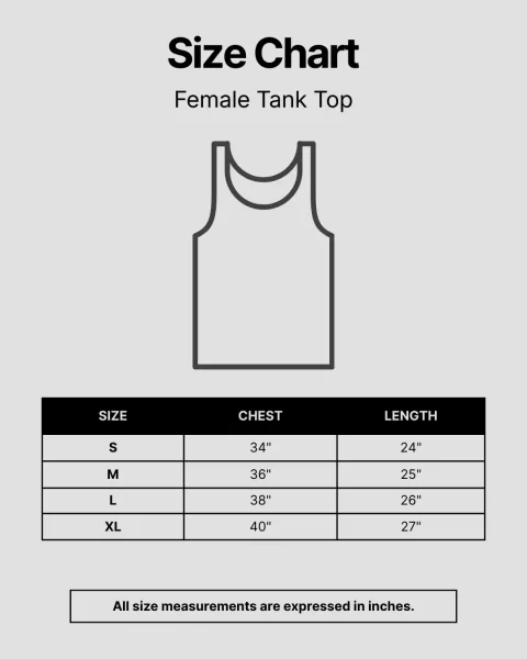 Female Tank Top Size Chart
